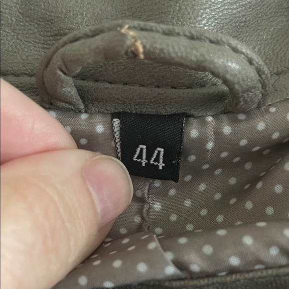 Rino Pelle Women Gray Taupe Faux Leather Moto Jacket Bikercore Outdoor Causal - Picture 8 of 14